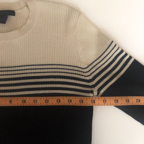 Limited Cotton Ribbed Crew Neck Sweater, small, cream,black, taupe - Picture 3 of 7